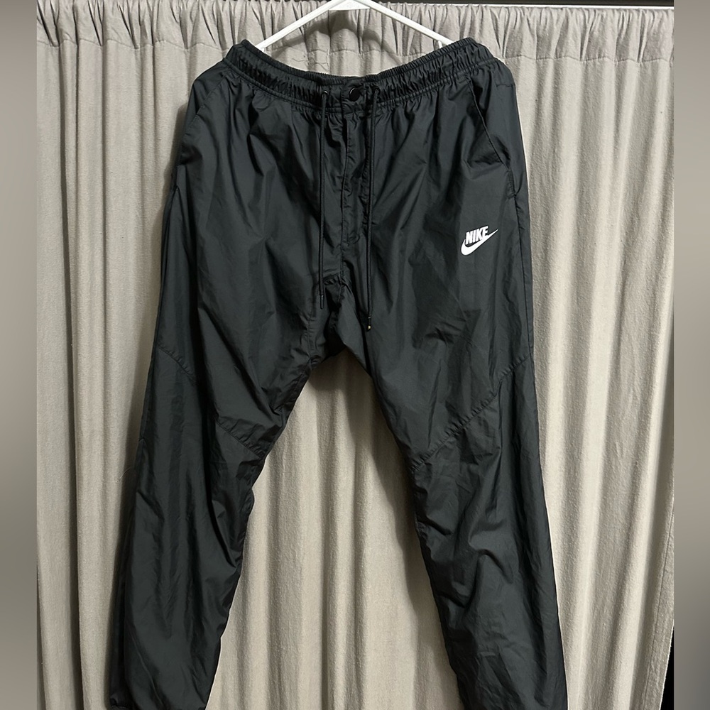 Nike black sweatpants men's Large drawstring & button zip fly